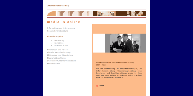 media is online website 1997 - Dr. Nikolaus Andre